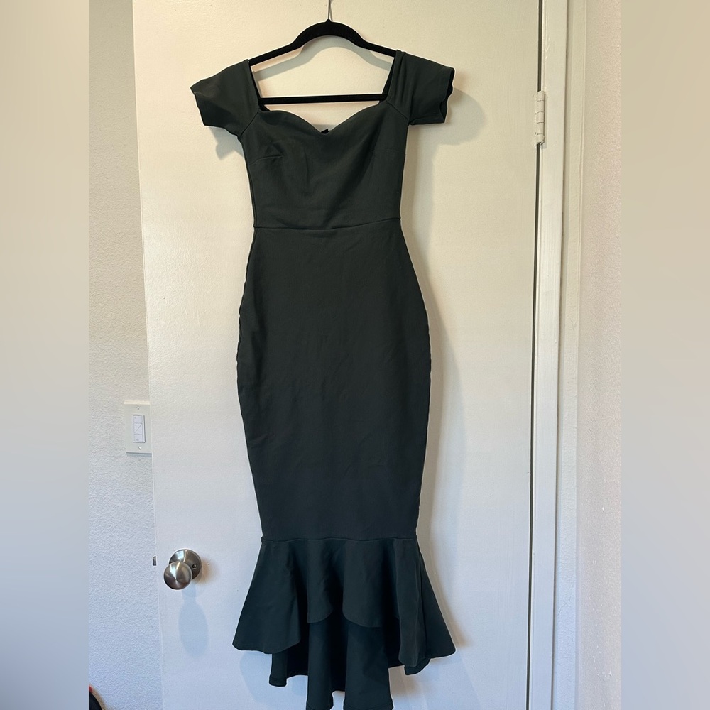 Lulus Forest Green Off-Shoulder Dress